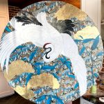 Unframed Flight (2024) | Washi paper, gold leaf, acrylic on canvas. 30"